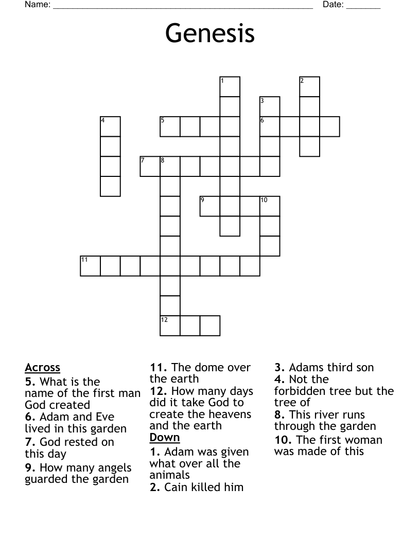 Genesis  Crossword