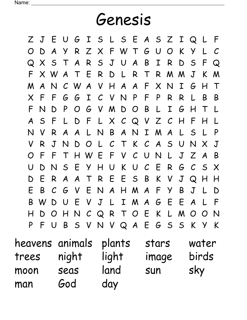 Genesis  Word Search
