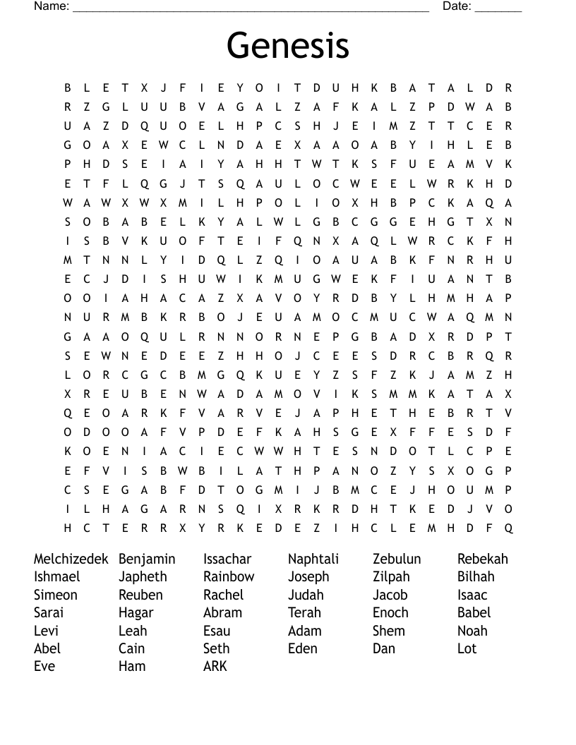 Genesis  Word Search