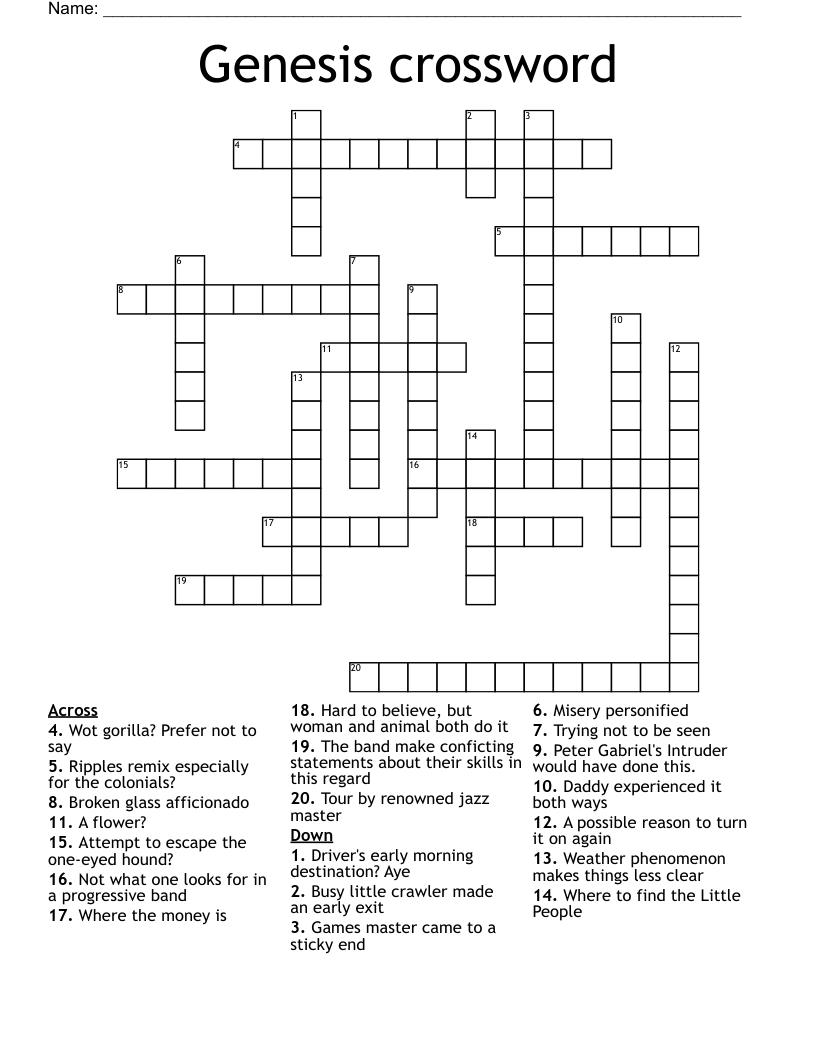Genesis crossword