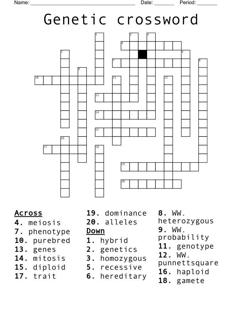 Genetic crossword