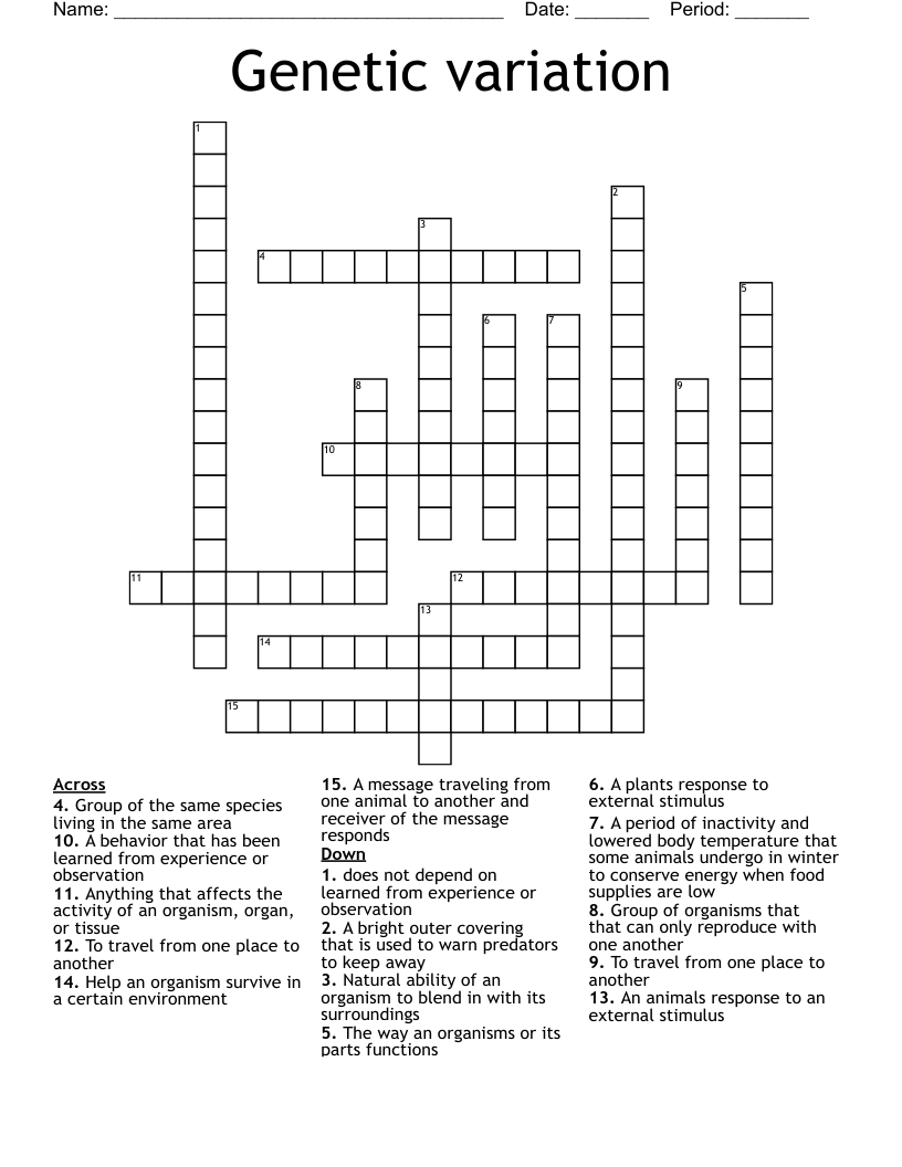 Genetic variation Crossword