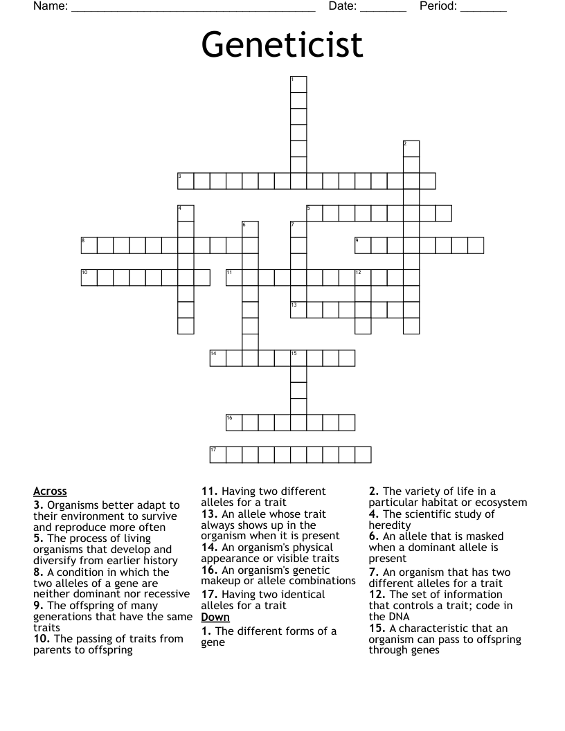 Geneticist Crossword