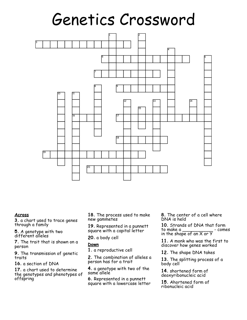 Genetics Crossword