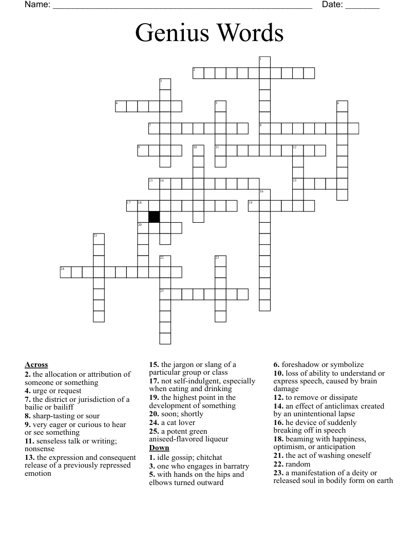 Genius Words Crossword