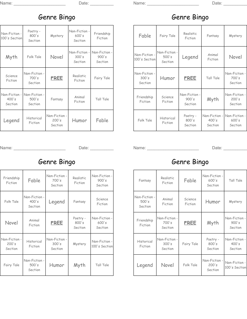 Genre Bingo