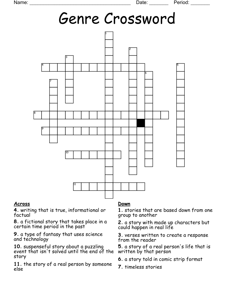 Genre Crossword