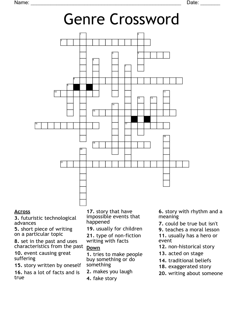 Genre Crossword 