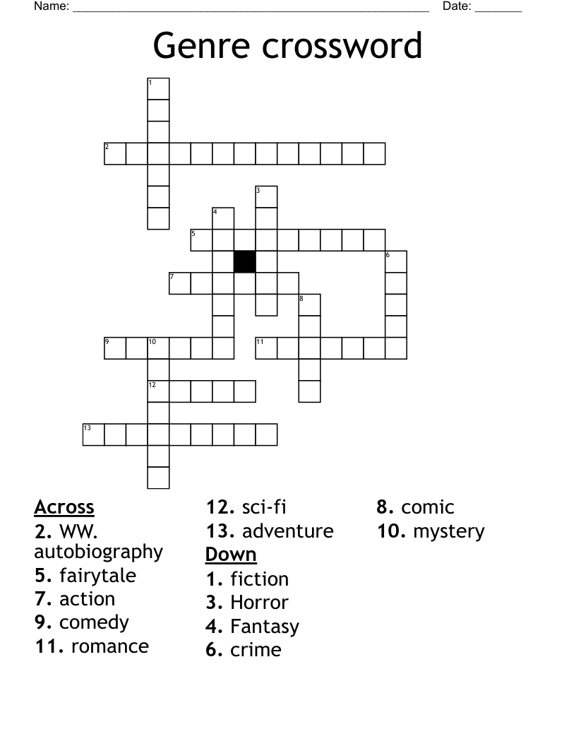 Genre crossword
