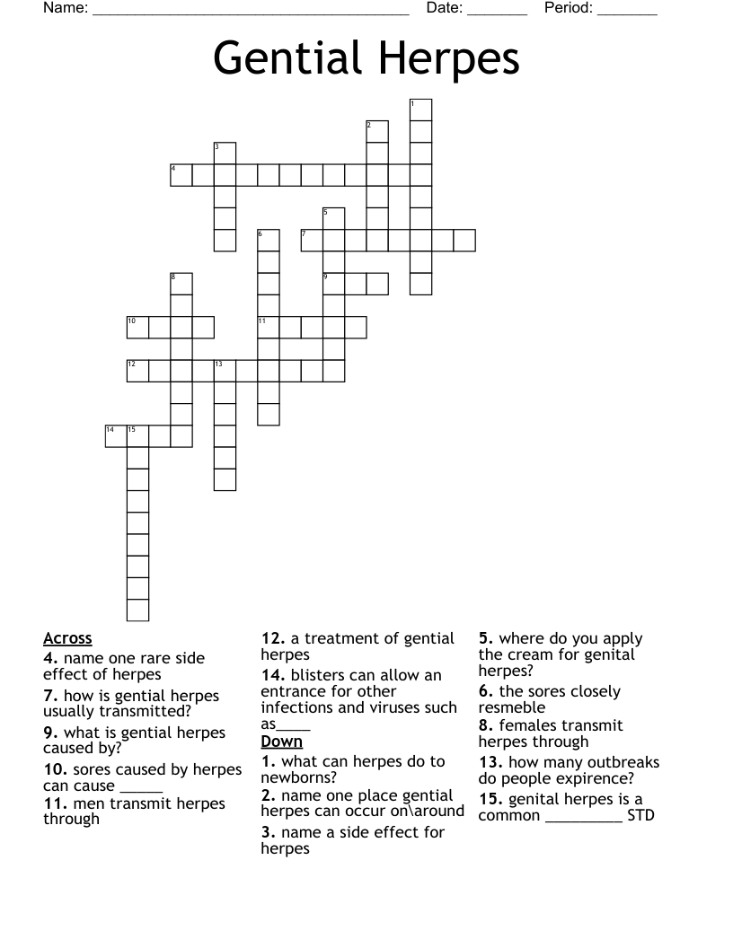 Gential Herpes  Crossword