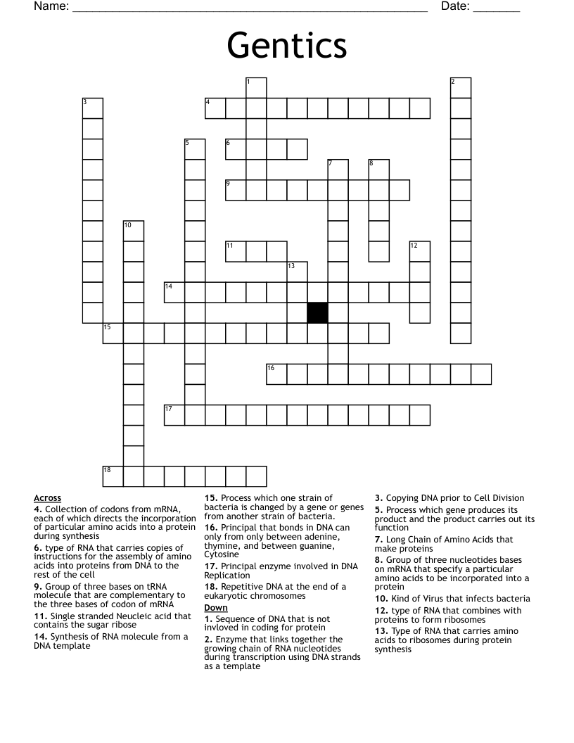 Gentics Crossword