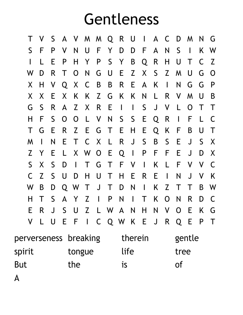 Gentleness Word Search