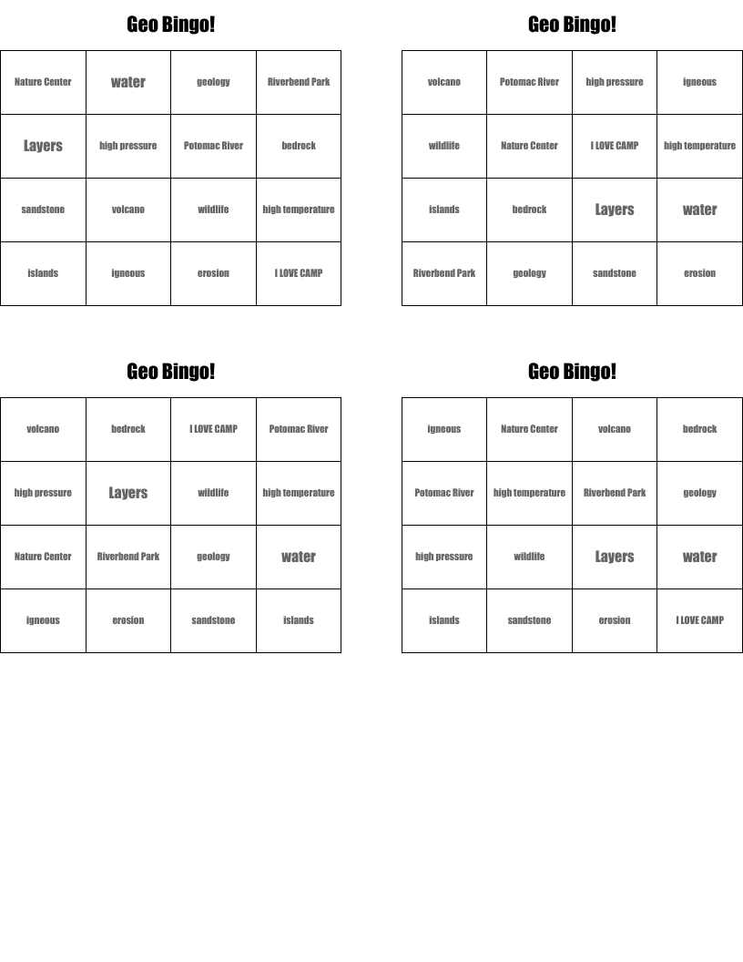 Geo Bingo!