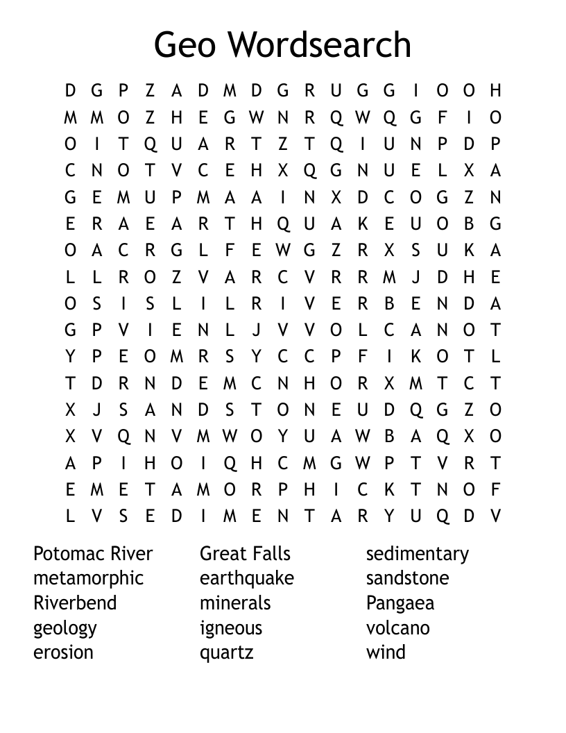 Geo Wordsearch