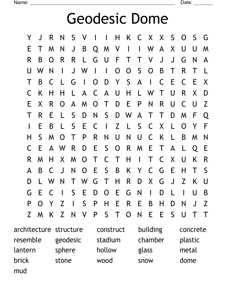Geodesic Dome Word Search
