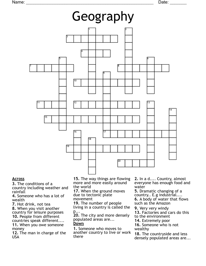 Geography Crossword