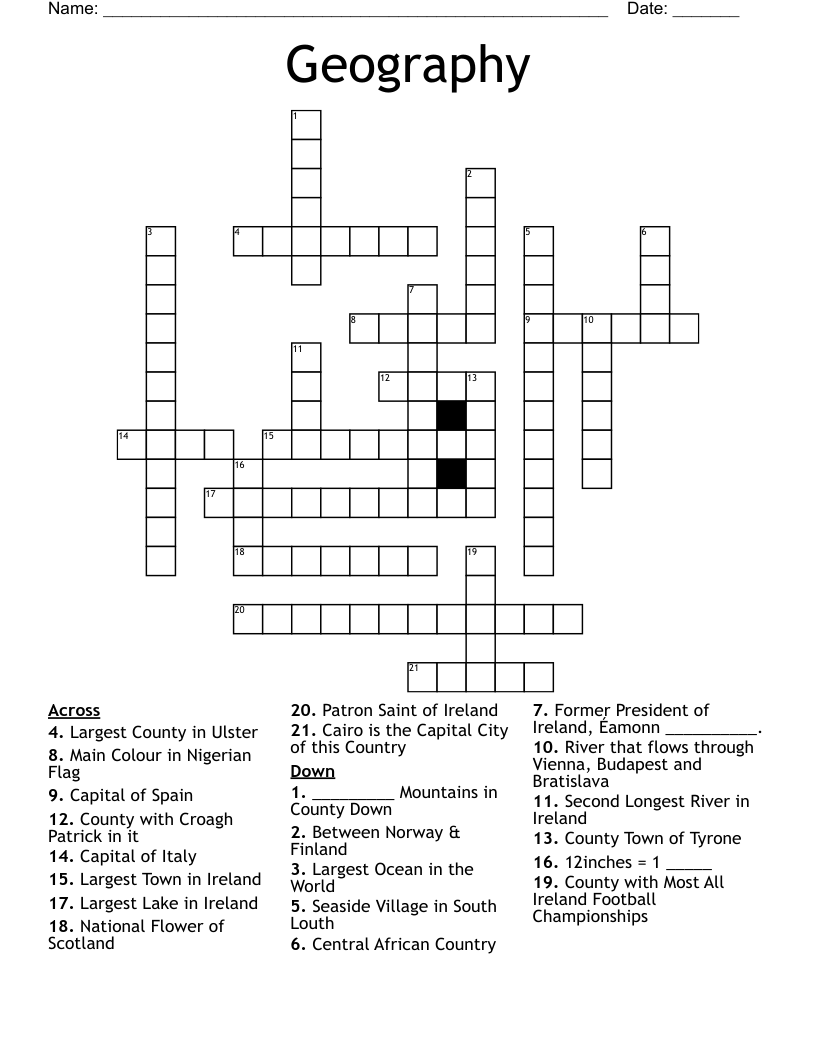 Geography Crossword