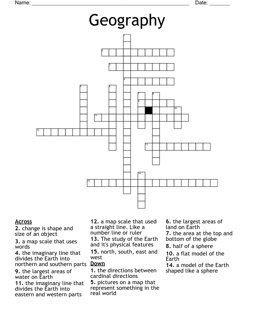 Geography Crossword