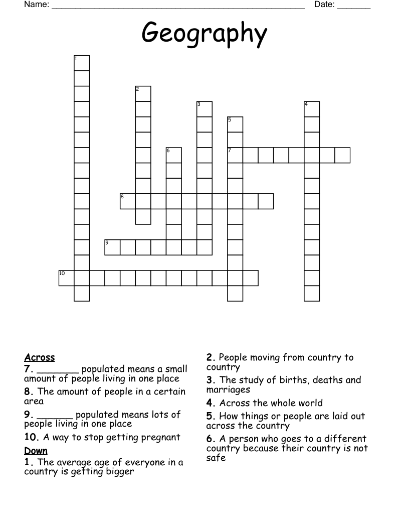 Geography Crossword