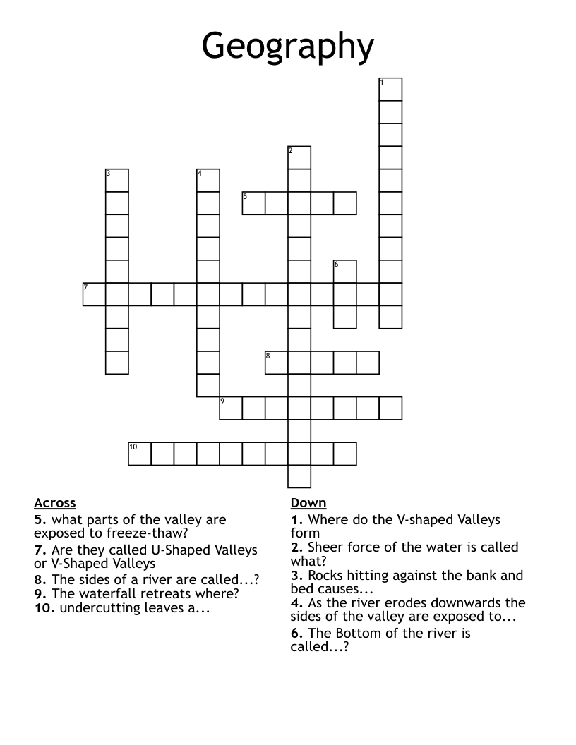 Geography Crossword