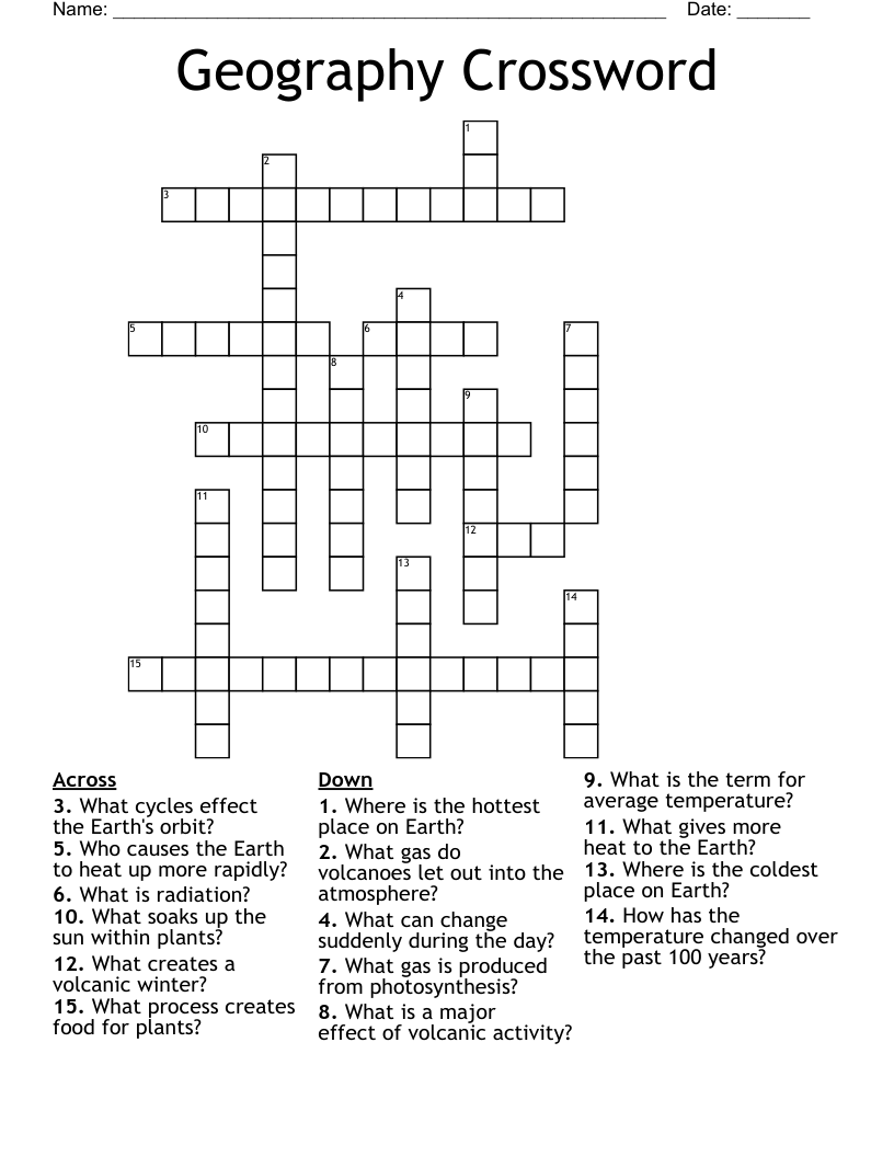 Geography Crossword