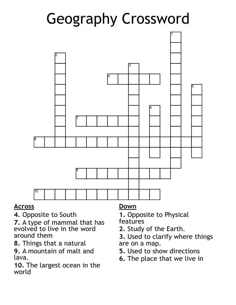 Geography Crossword