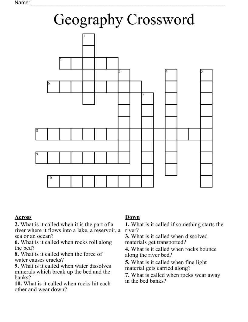 Geography Crossword