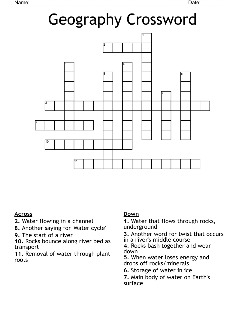 Geography Crossword