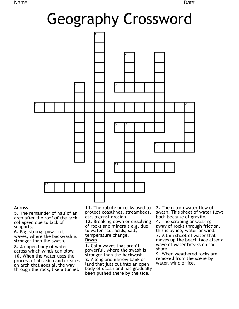 Geography Crossword