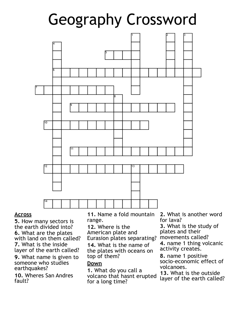 Geography Crossword