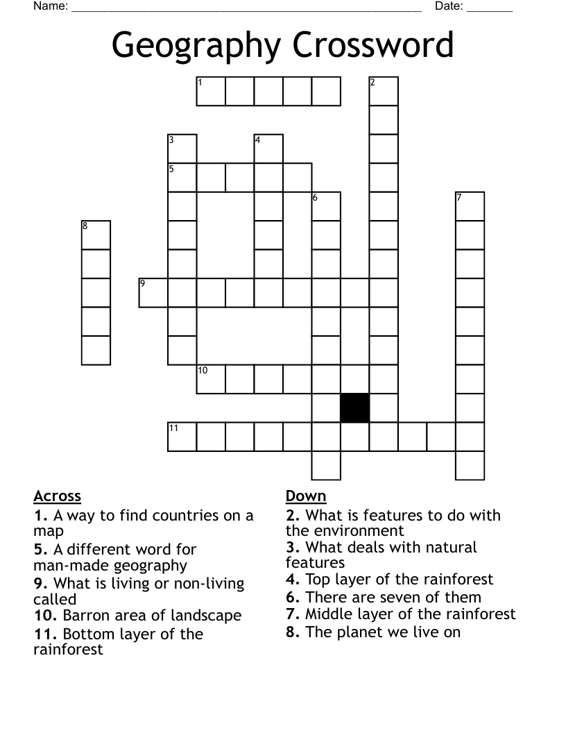 Geography Crossword