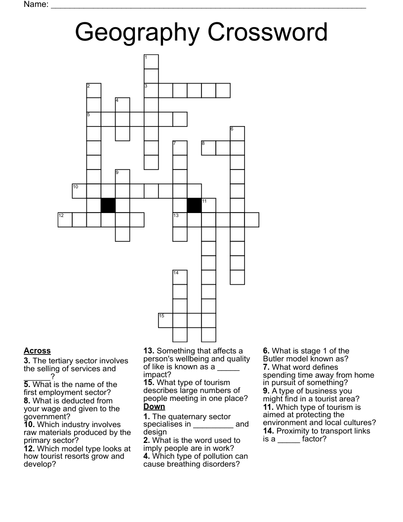 Geography Crossword