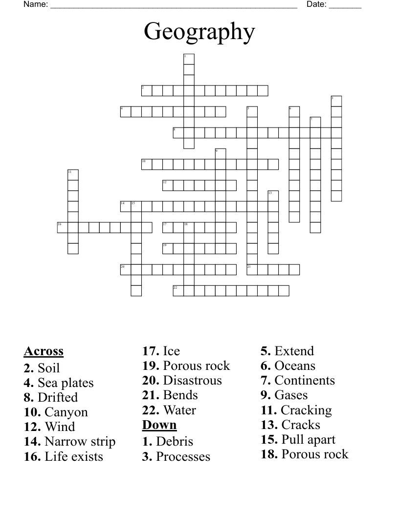 Geography  Crossword