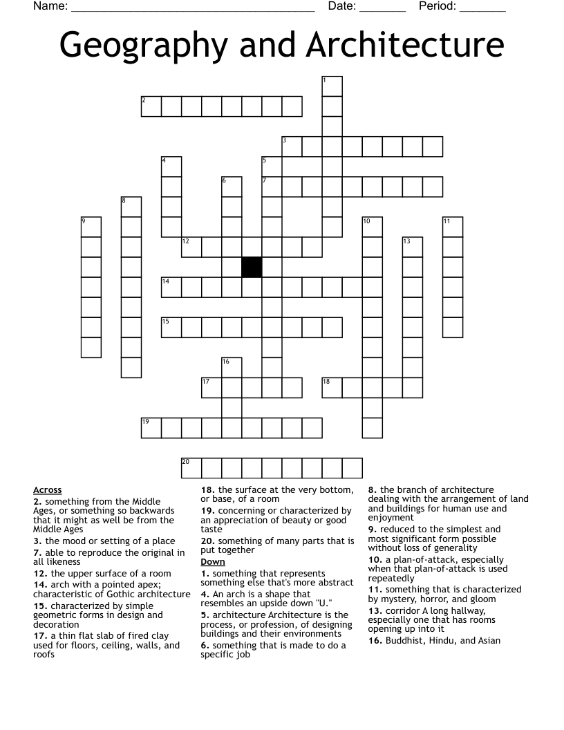 Geography and Architecture Crossword