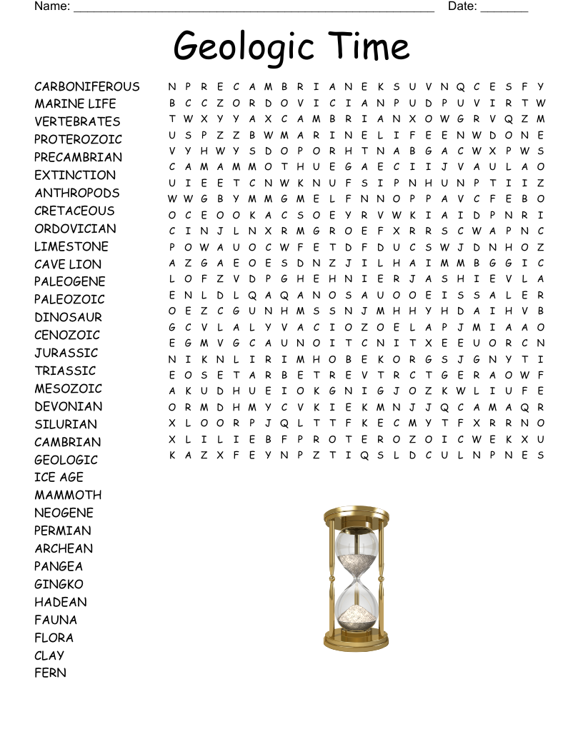 Geologic Time Word Search