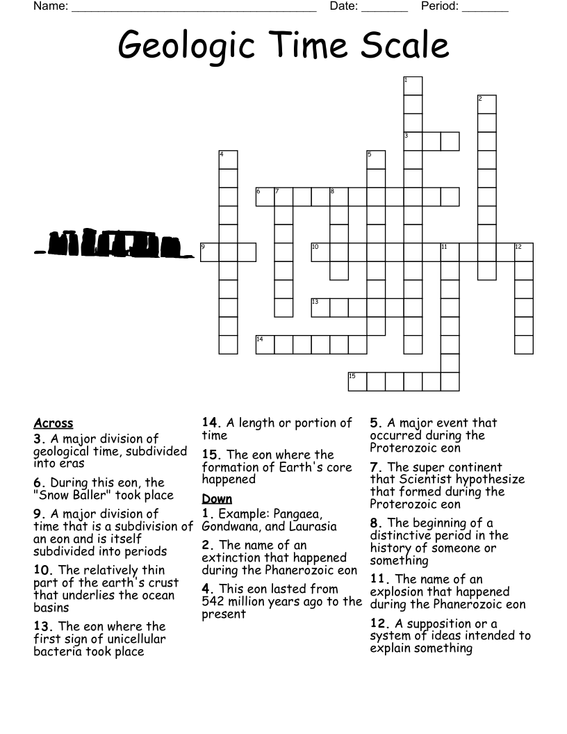 Geologic Time Scale Crossword