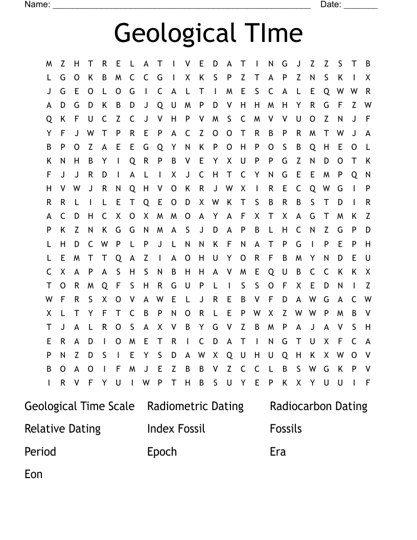 Geological TIme Word Search
