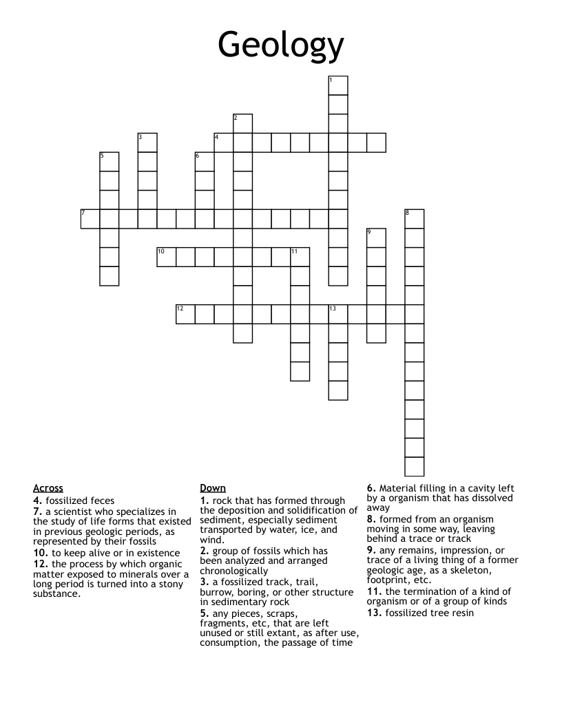 Geology Crossword