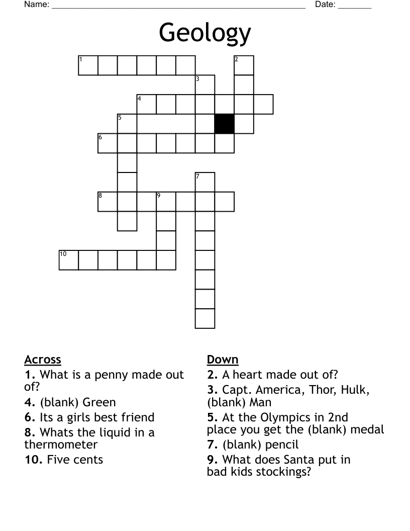 Geology Crossword
