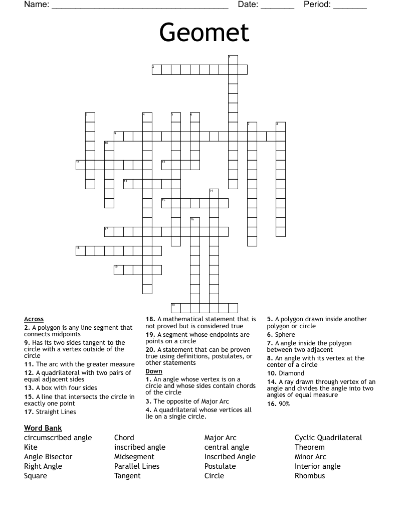 Geomet Crossword