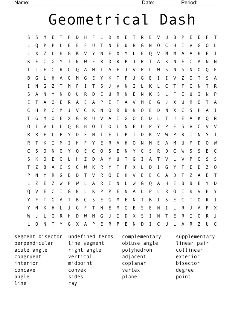 Geometrical Dash Word Search