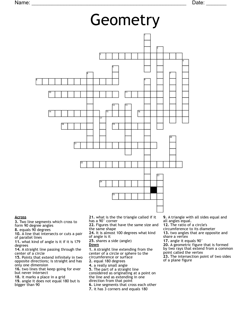 Geometry Crossword