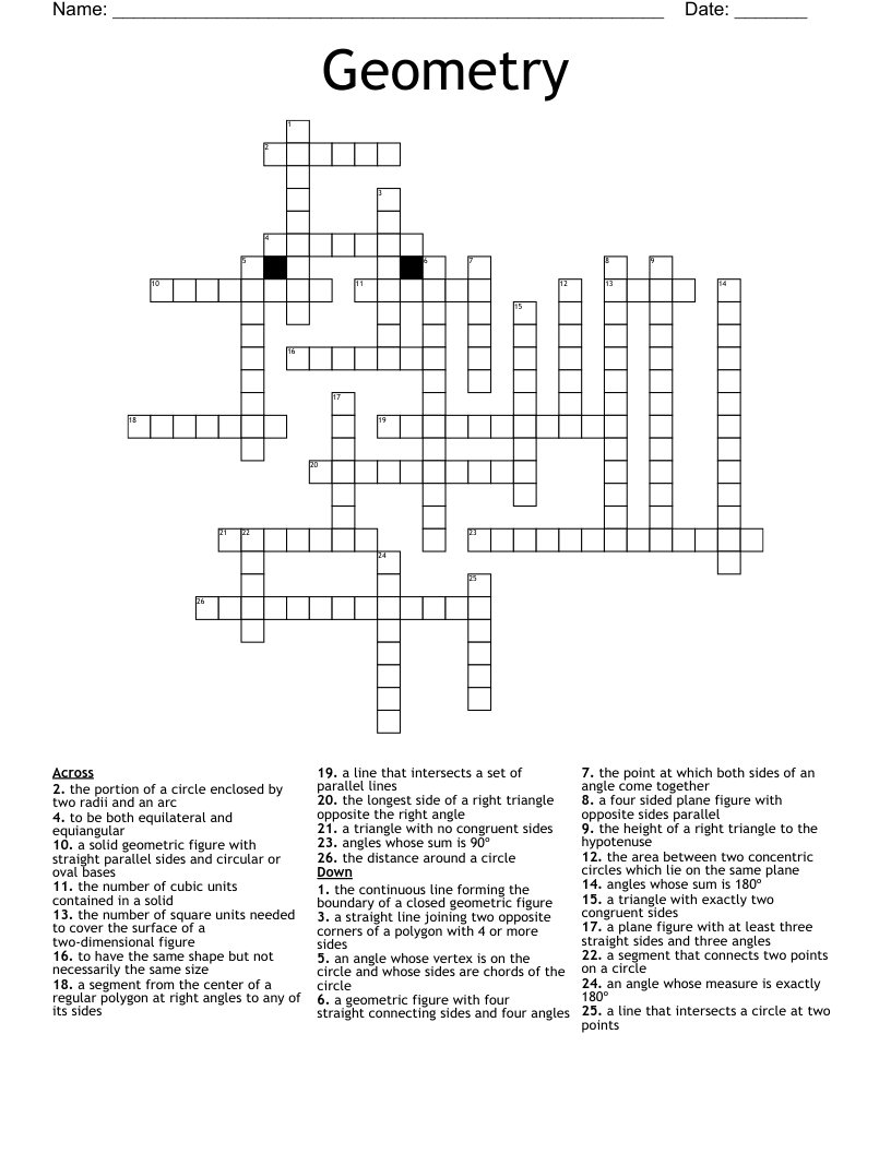 Geometry Crossword