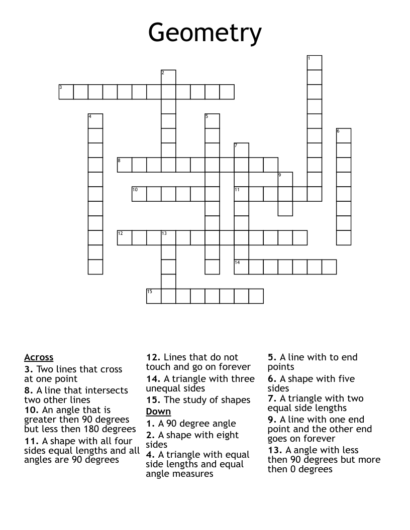 Geometry Crossword