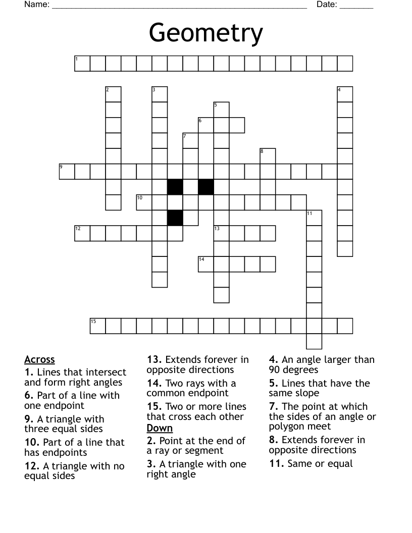 Geometry Crossword