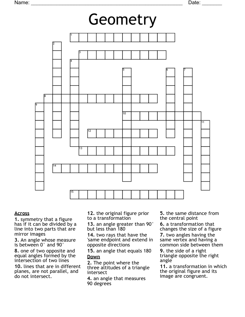 Geometry Crossword