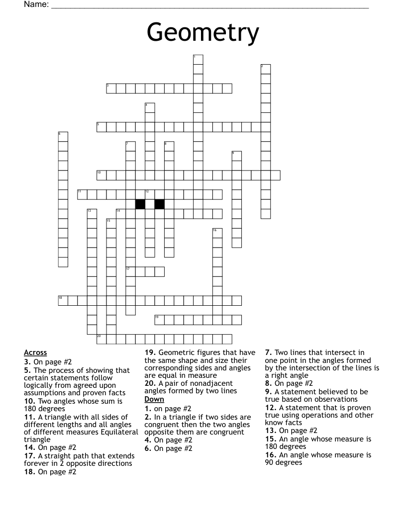 Geometry Crossword