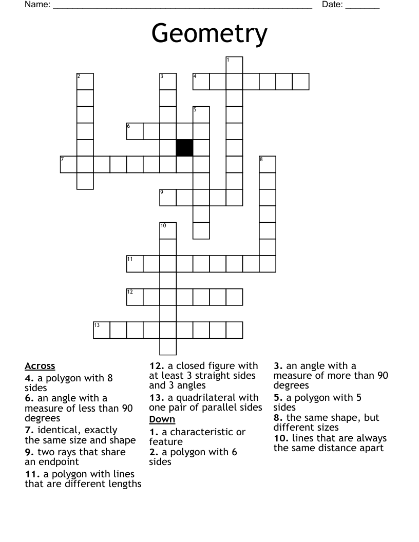 Geometry Crossword