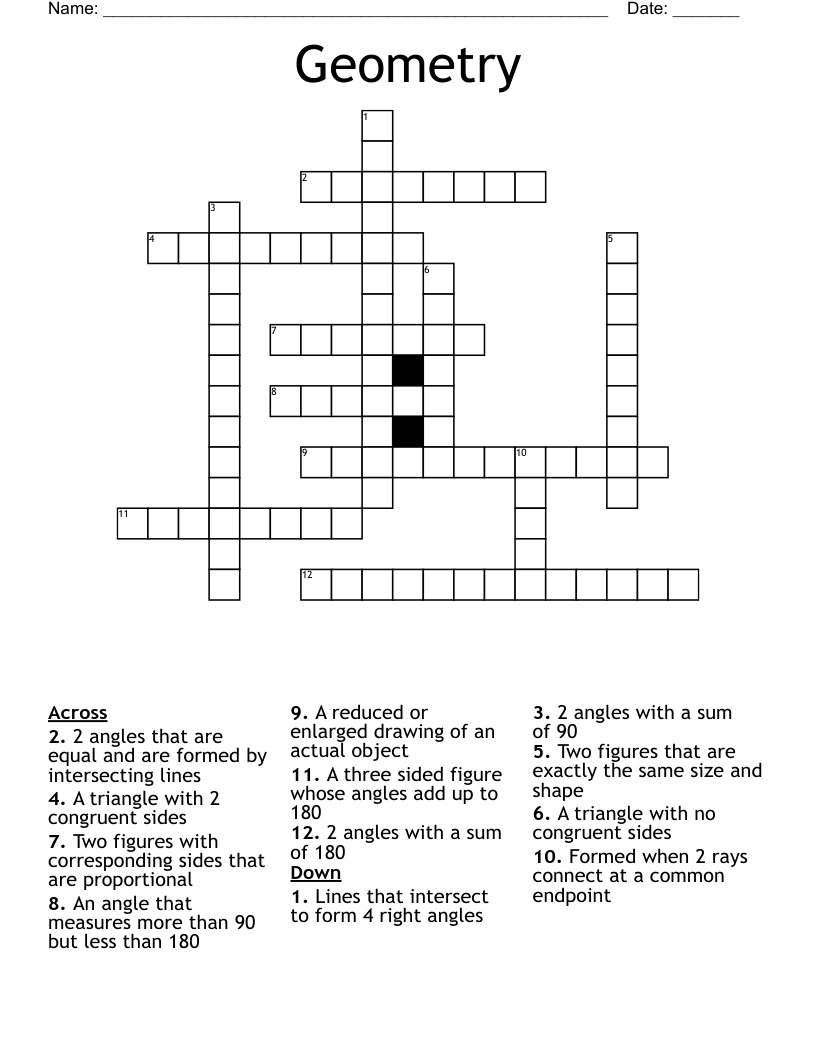 Geometry Crossword