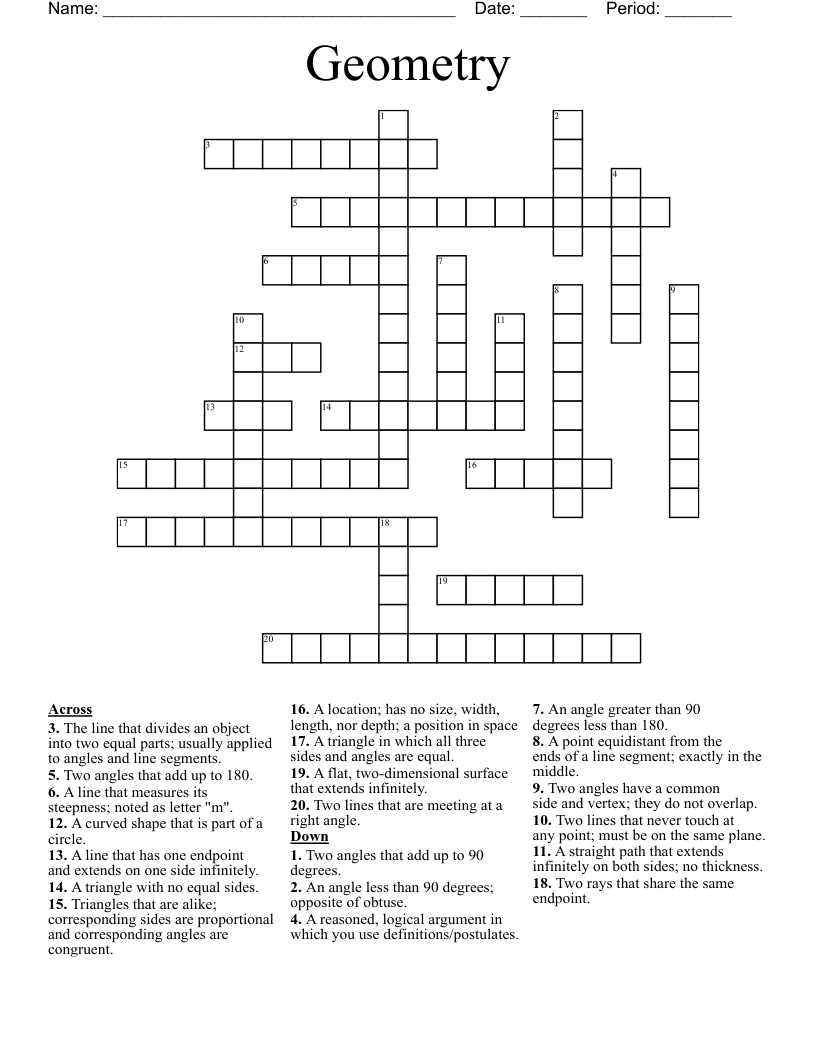 Geometry Crossword
